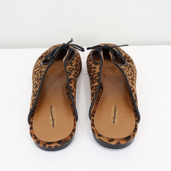 J.Crew Factory Bow Slip-On Mules Leopard Print Size 9.5 NWOT - Picture 5 of 9